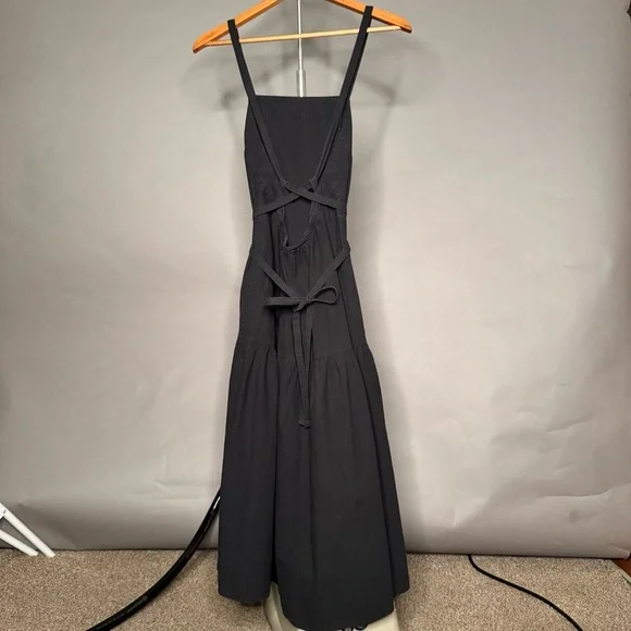 EVERLANE • Pinafore Dress - Cotton Stretch Tiered Spaghetti Strap w/ Pockets 00 - Picture 6 of 16